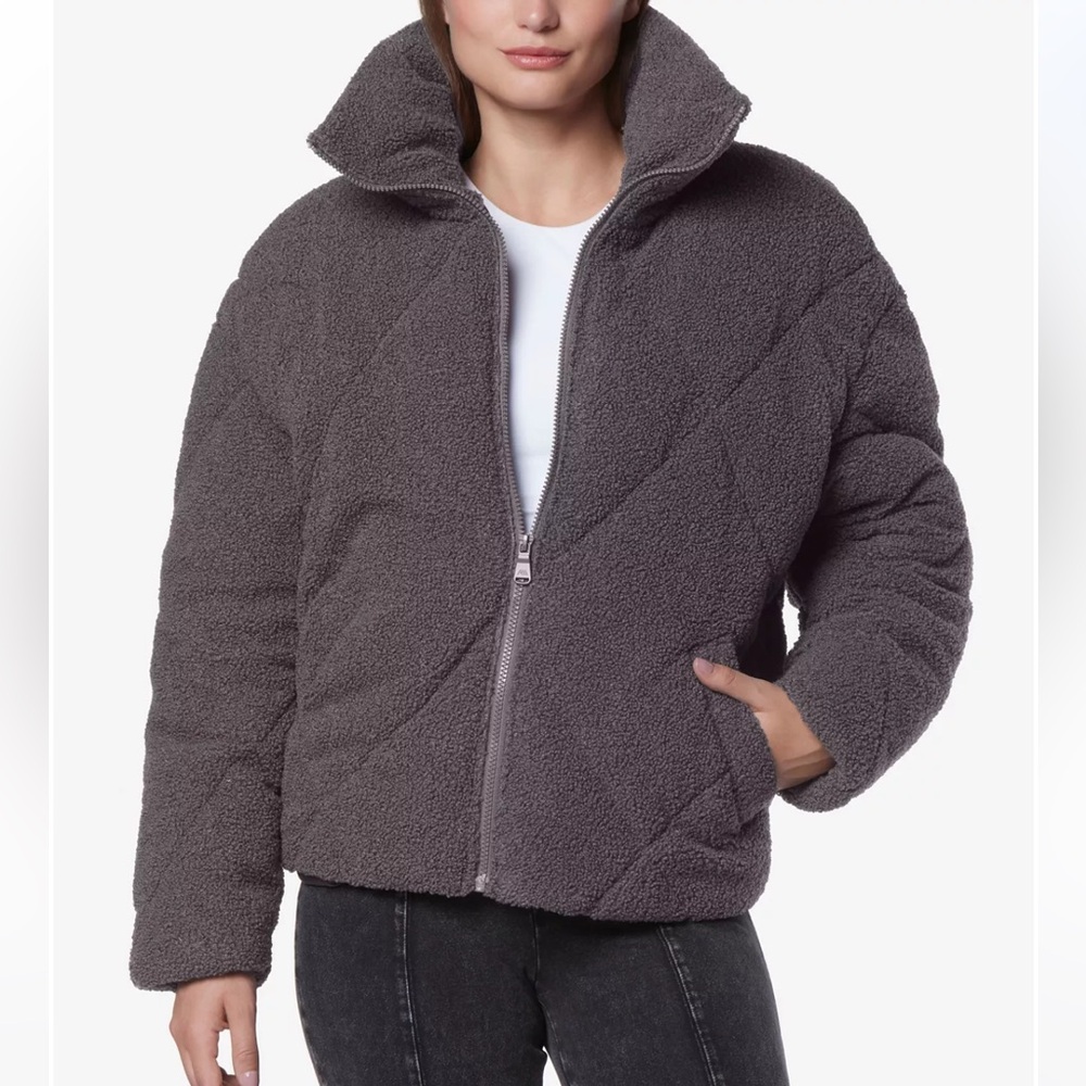 Andrew Marc Sport Women's Faux Poodle Fur Diamond Quilted Puffer Jacket-Size:2X - Picture 1 of 13